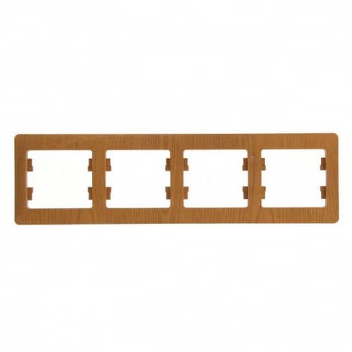 Купить Рамка Schneider Electric Glossa GSL000504 дерево дуб четырехместная по низкой цене