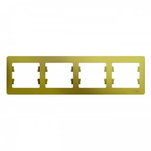 Купить Рамка Schneider Electric Glossa GSL001004 фисташковая четырехместная по низкой цене