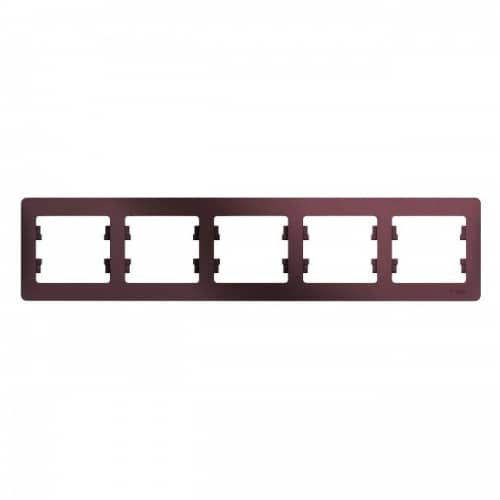 Купить Рамка Schneider Electric Glossa GSL001105 баклажановая пятиместная по низкой цене