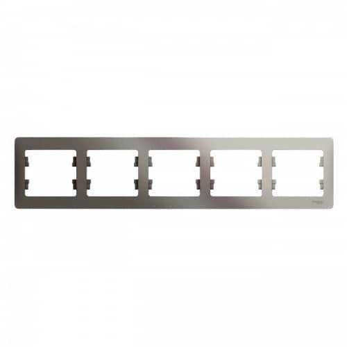 Купить Рамка Schneider Electric Glossa GSL001205 платина пятиместная по низкой цене