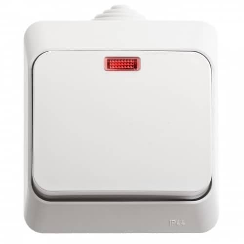 Купить Выключатель Schneider Electric Этюд BA10-045B IP44 одноклавишный с индикатором белый по низкой цене