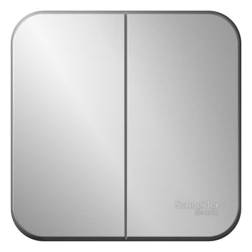 Купить Выключатель Schneider Electric Blanca BLNVA105013 двухклавишный с изолирующей пластиной алюминий по низкой цене