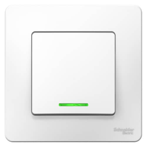 Купить Выключатель Schneider Electric Blanca BLNVS010111 одноклавишный с индикатором белый по низкой цене