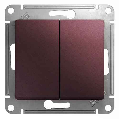 Купить Выключатель Schneider Electric Glossa GSL001151 двухклавишный баклажановый по низкой цене