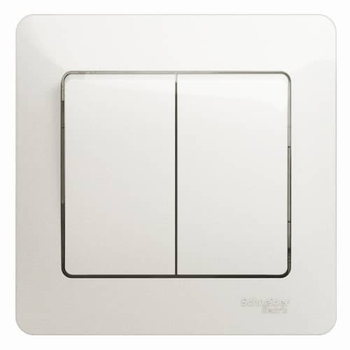 Купить Выключатель Schneider Electric Glossa GSL000652 двухклавишный перламутр по низкой цене