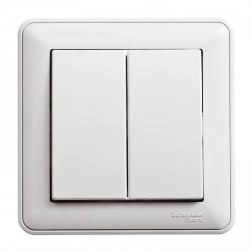 Купить Выключатель Schneider Electric W59 VS516-252-18 двухклавишный белый по низкой цене