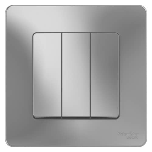 Купить Выключатель Schneider Electric Blanca BLNVS100503 трехклавишный алюминий по низкой цене