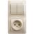 Купить Блок розетки с выключателем Schneider Electric Glossa GSL000272 двухклавишный бежевый по низкой цене