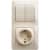 Купить Блок розетки с выключателем Schneider Electric Glossa GSL000274 двухклавишный бежевый по низкой цене