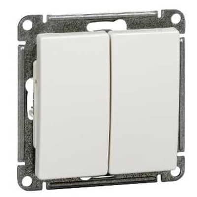 Купить Выключатель Schneider Electric W59 VS510-252-1-86 двухклавишный белый по низкой цене