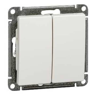 Купить Выключатель Schneider Electric W59 VS510-252-2-86 двухклавишный Слоновая кость по низкой цене