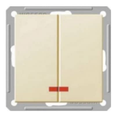 Купить Выключатель Schneider Electric W59 VS516-251-2-86 двухклавишный с индикатором Слоновая кость по низкой цене