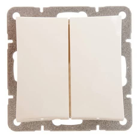 Купить Выключатель Schneider Electric Дуэт WDE000251 двухклавишный бежевый по низкой цене