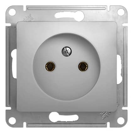 Купить Розетка Schneider Electric Glossa GSL000341 одноместная без заземления алюминий по низкой цене