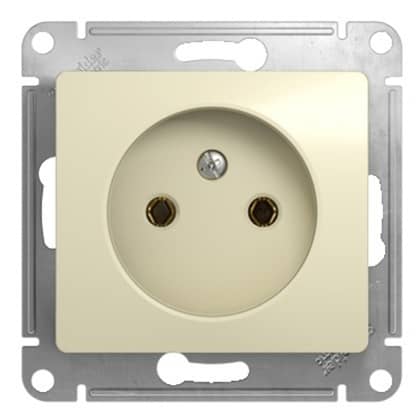 Купить Розетка Schneider Electric Glossa GSL000241 одноместная без заземления бежевый по низкой цене