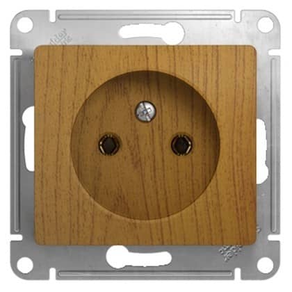 Купить Розетка Schneider Electric Glossa GSL000541 одноместная без заземления дуб по низкой цене