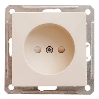 Купить Розетка Schneider Electric W59 RS16-151-2-86 одноместная с защитными шторками Слоновая кость по низкой цене