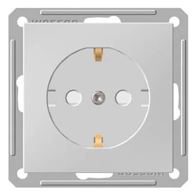 Купить Розетка Schneider Electric W59 RS16-152-1-86 одноместная с заземлением и защитными шторками белый по низкой цене