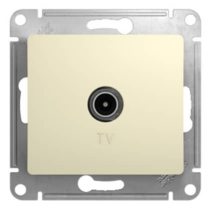 Купить Розетка Schneider Electric Glossa GSL000292 TV проходной одноместный бежевый по низкой цене