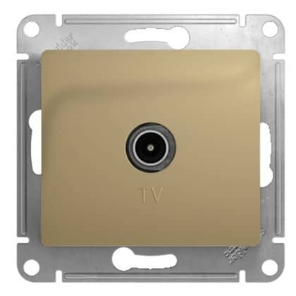 Купить Розетка Schneider Electric Glossa GSL000492 TV проходной одноместный титан по низкой цене