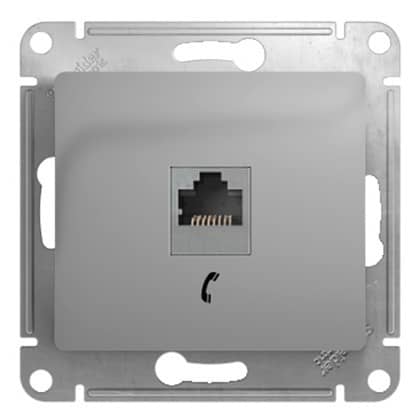 Купить Розетка Schneider Electric Glossa GSL000381T RJ11 телефонная одноместный алюминий по низкой цене