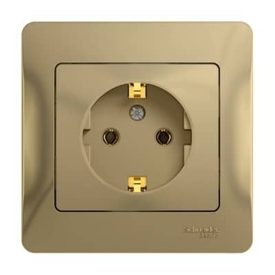 Купить Розетка Schneider Electric Glossa GSL000442 одноместная с заземлением титан по низкой цене