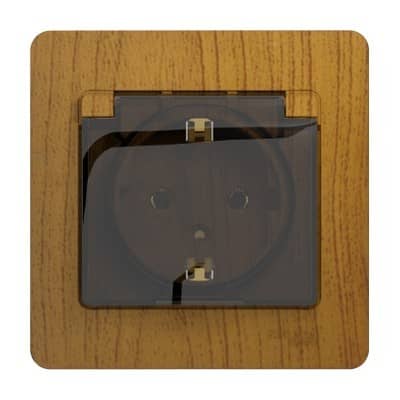 Купить Розетка Schneider Electric Glossa GSL000546 одноместная с заземлением и защитными шторками с крышкой дуб по низкой цене