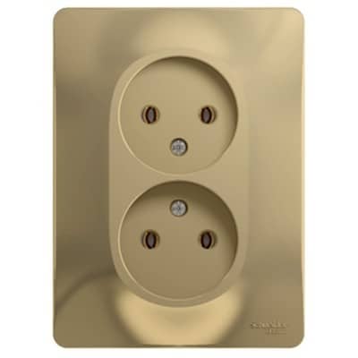 Купить Розетка Schneider Electric Glossa GSL000420 двухместная без заземления титан по низкой цене