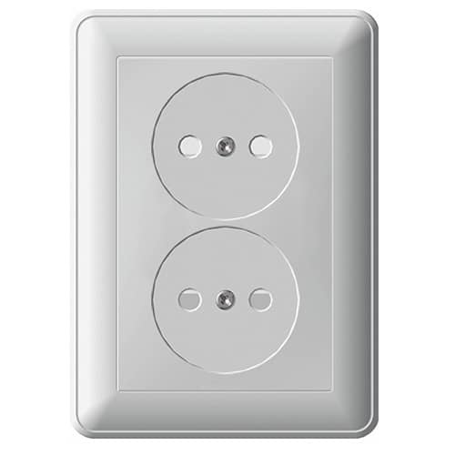 Купить Розетка Schneider Electric W59 RS16-254-18 двухместная с защитными шторками белая по низкой цене