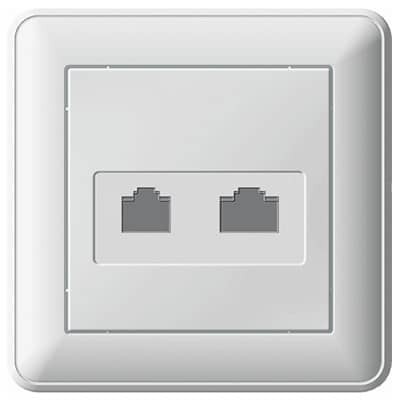Купить Розетка Schneider Electric W59 RSI-251TK5E-18 RJ11+RJ45 телефонно-компьютерная двойная белая по низкой цене