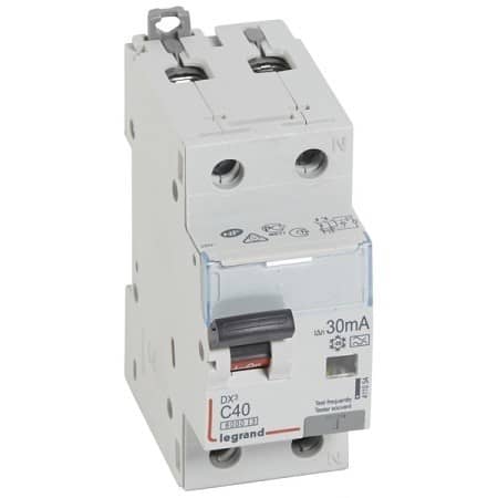 Купить Автоматический выключатель Legrand DX3 411006 (1P+N) C 40A 30mA дифференциального тока по низкой цене