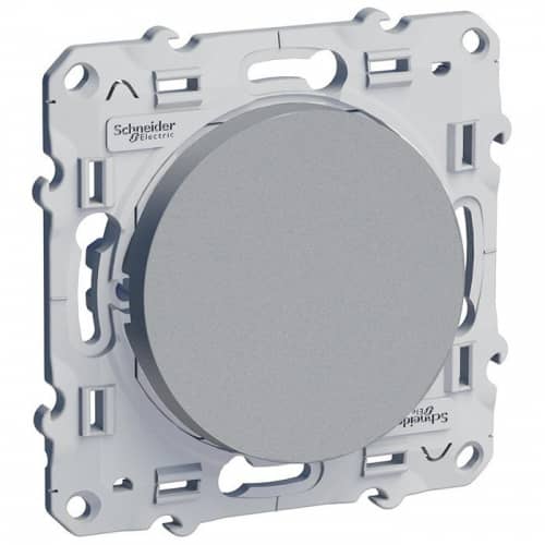 Купить Выключатель Schneider Electric Odace S53R201 одноклавишный алюминий с индикатором по низкой цене