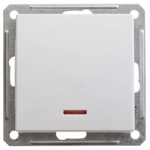 Купить Выключатель Schneider Electric W59 VS116-153-1-86 одноклавишный с индикатором белый по низкой цене