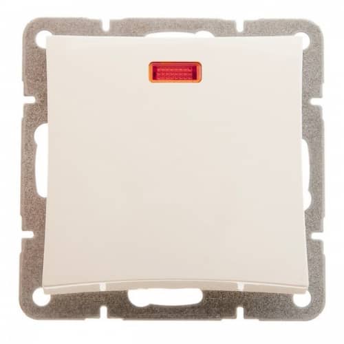 Купить Выключатель Schneider Electric Дуэт WDE000213 одноклавишный с индикатором бежевый по низкой цене