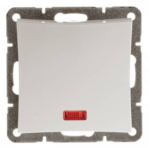 Купить Выключатель Schneider Electric Дуэт WDE000113 одноклавишный с индикатором белый по низкой цене