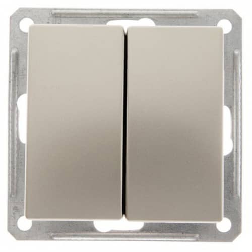 Купить Выключатель Schneider Electric W59 VS516-252-4-86 двухклавишный шампань по низкой цене