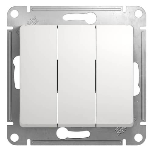 Купить Выключатель Schneider Electric Glossa GSL000131 трехклавишный белый по низкой цене