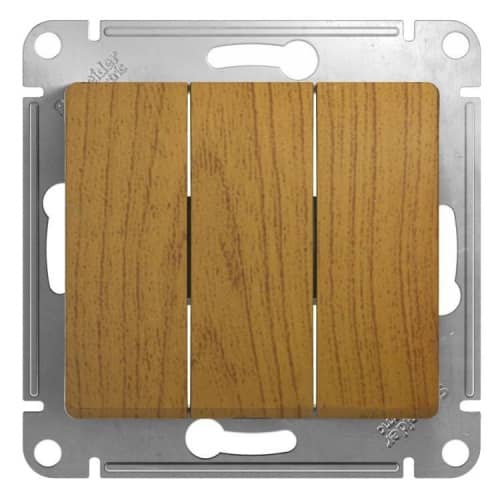Купить Выключатель Schneider Electric Glossa GSL000531 трехклавишный дуб по низкой цене