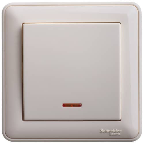 Купить Переключатель Schneider Electric W59 VS616-157-28 одноклавишный с индикатором Слоновая кость по низкой цене