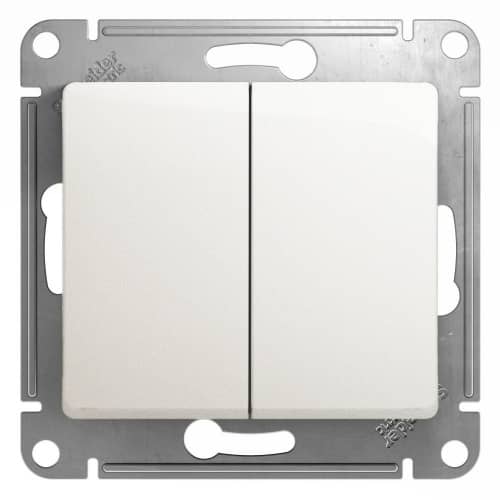 Купить Переключатель Schneider Electric Glossa GSL000665 двухклавишный перламутр по низкой цене