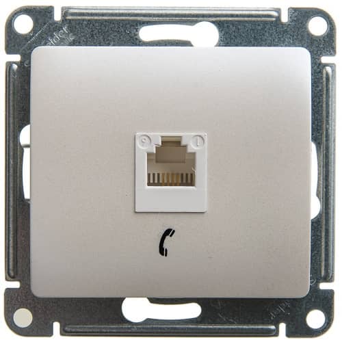 Купить Розетка Schneider Electric Glossa GSL000681T RJ11 телефонная одноместный перламутр по низкой цене