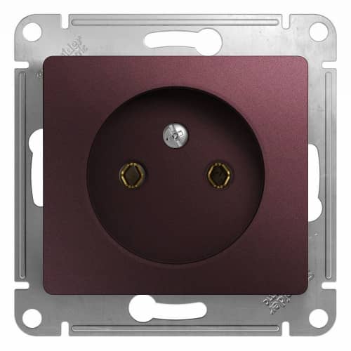 Купить Розетка Schneider Electric Glossa GSL001141 одноместная без заземления баклажановый по низкой цене