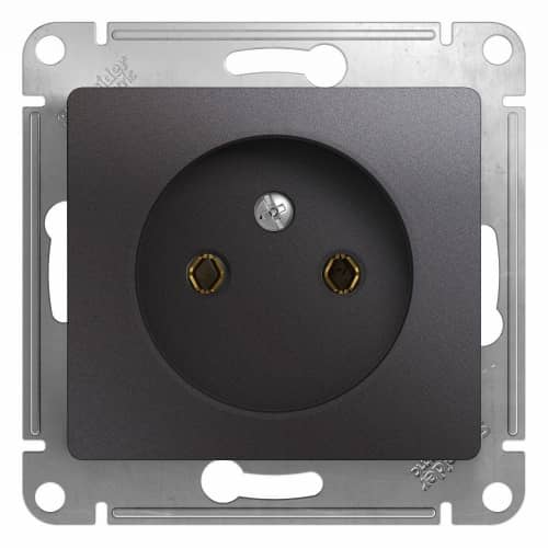 Купить Розетка Schneider Electric Glossa GSL001341 одноместная без заземления графит по низкой цене