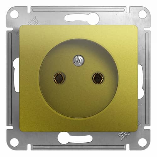 Купить Розетка Schneider Electric Glossa GSL001041 одноместная без заземления фисташковый по низкой цене