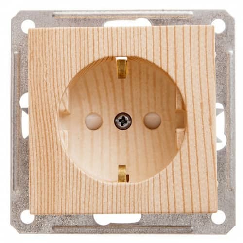 Купить Розетка Schneider Electric W59 RS16-152-7-86 одноместная с заземлением и защитными шторками сосна по низкой цене