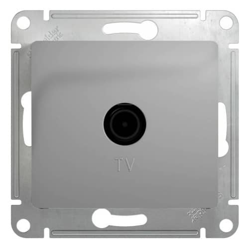 Купить Розетка Schneider Electric Glossa GSL000391 TV оконечный одноместный алюминий по низкой цене