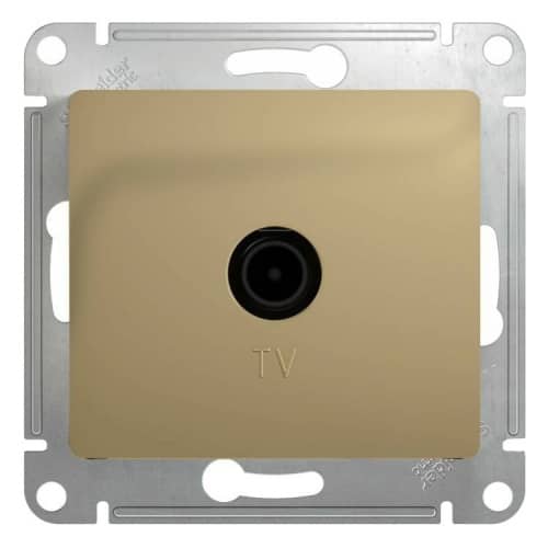 Купить Розетка Schneider Electric Glossa GSL000491 TV оконечный одноместный титан по низкой цене