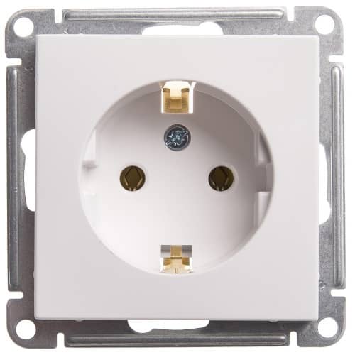 Купить Розетка Schneider Electric W59 RS16-154-1-86 с заземлением одноместная белый по низкой цене