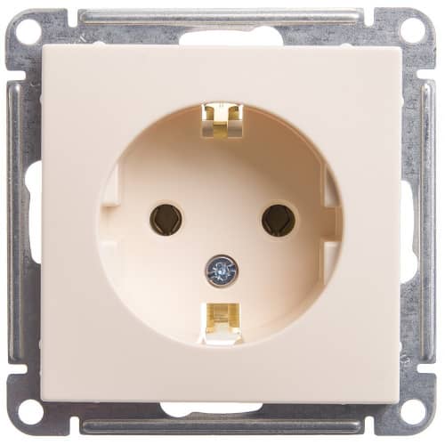 Купить Розетка Schneider Electric W59 RS16-154-2-86 с заземлением одноместная Слоновая кость по низкой цене