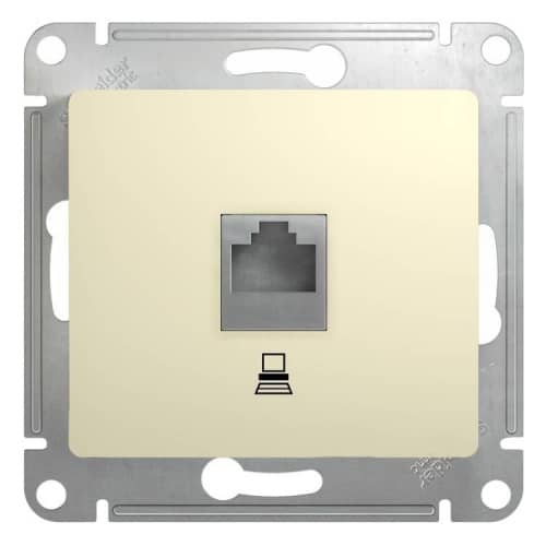 Купить Розетка Schneider Electric Glossa GSL000281K RJ45 компьютерная одноместный бежевый по низкой цене